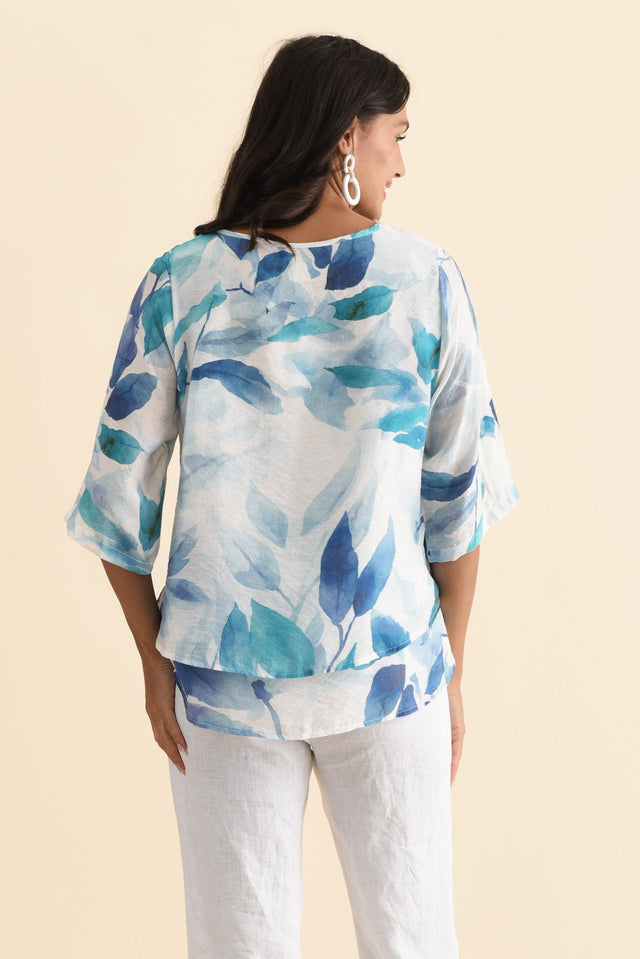Liora Blue Bloom Layered Top,Brunette model,alt text|model:Brontie image 5