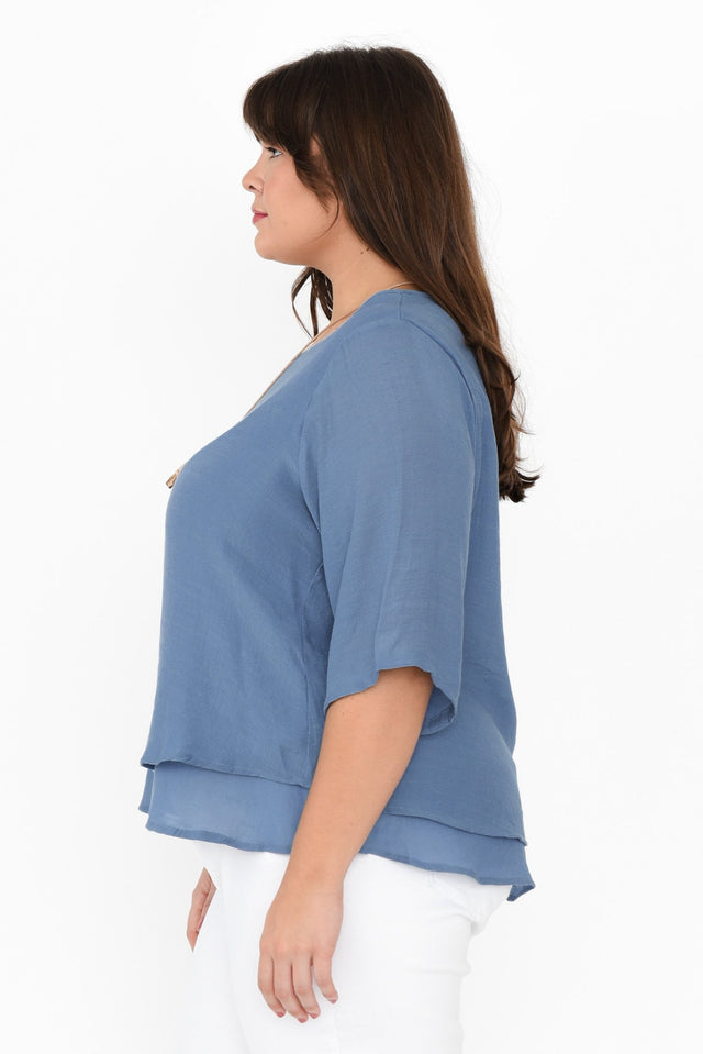 Liora Steel Layered Top,Brunette model,alt text|model:Gabby image 14