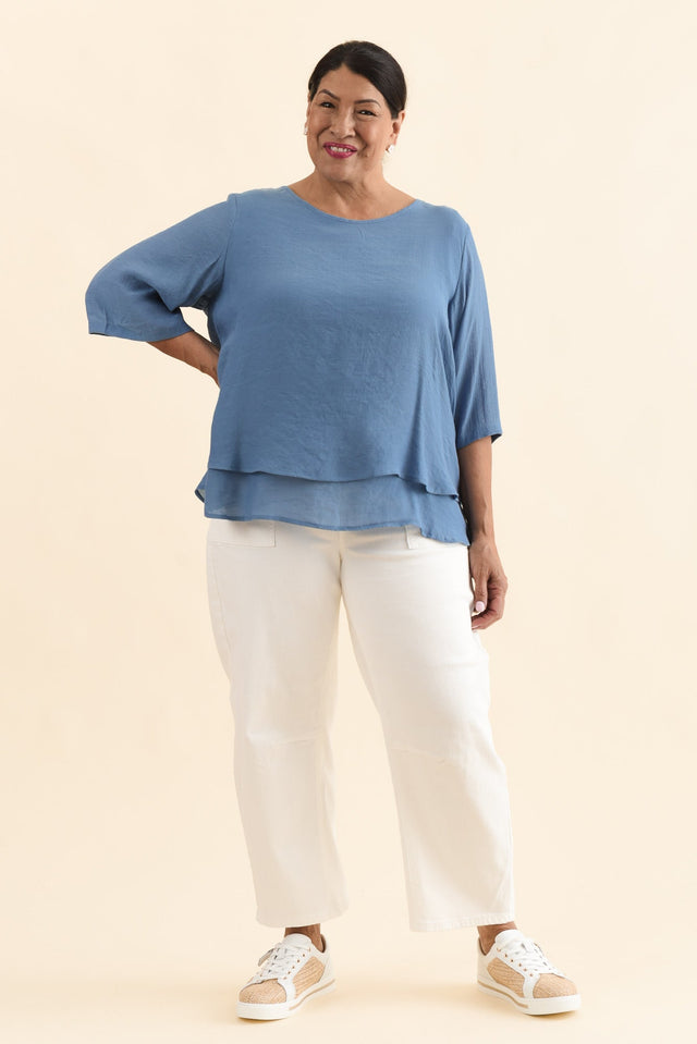 Liora Steel Layered Top,Full Body,Brunette model,alt text|model:Pilita image 10