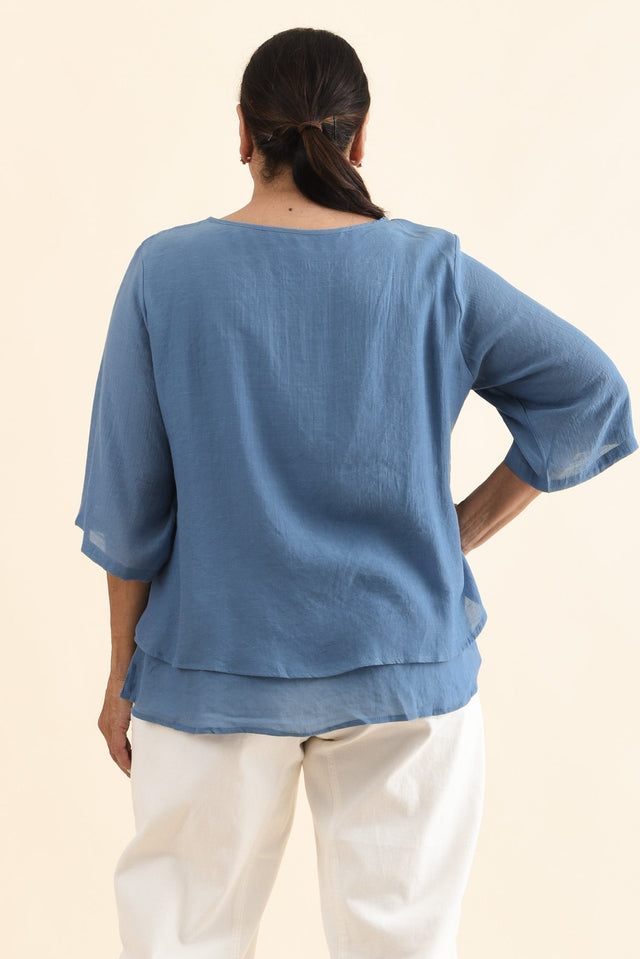 Liora Steel Layered Top,Back,Brunette model,alt text|model:Pilita image 12