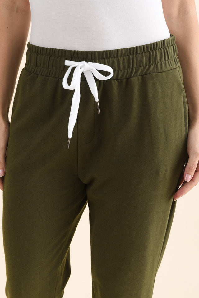 Lobby Dark Khaki Cotton Relaxed Sweatpants image 5