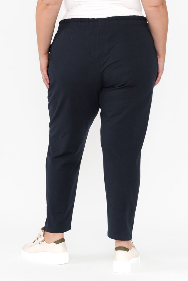 Lobby Navy Cotton Relaxed Sweatpants,Blonde model,alt text|model:Caitlin image 11