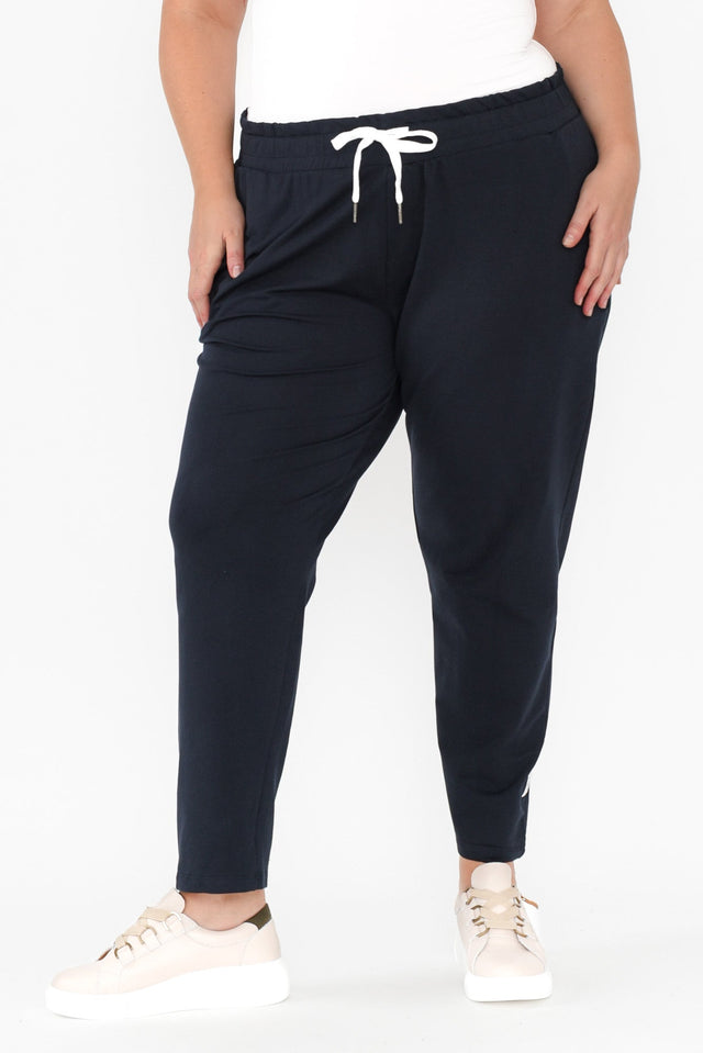 Lobby Navy Cotton Relaxed Sweatpants,Blonde model,plus-size,curve-bottoms,plus-size-Pants,plus-size-winter-clothing,alt text|model:Caitlin image 8