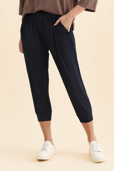 Louis Navy Cropped Jogger Pants