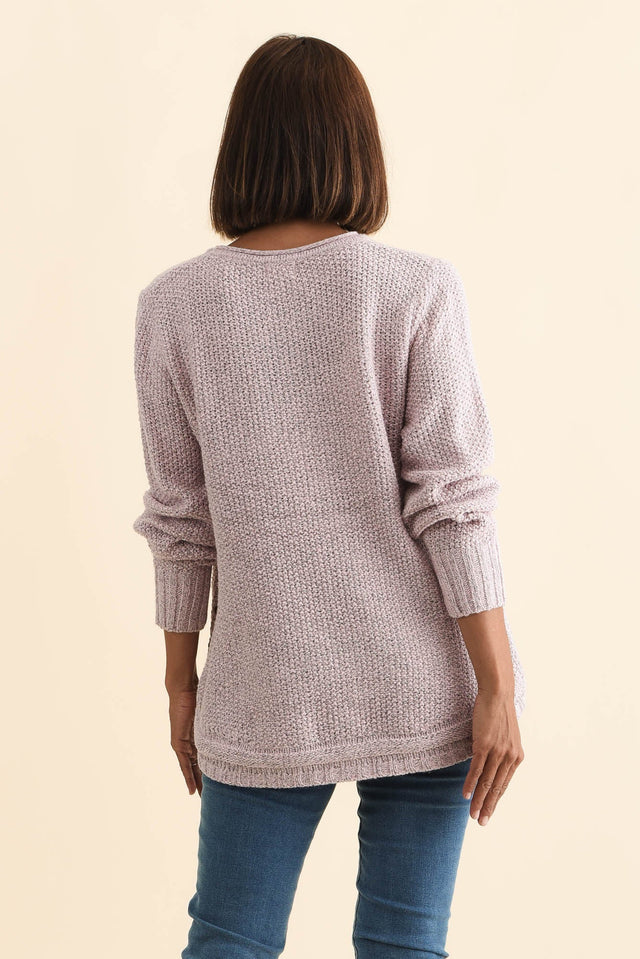 Lucas Pink Knit Button Jumper,Brunette model,alt text|model:Cara image 6