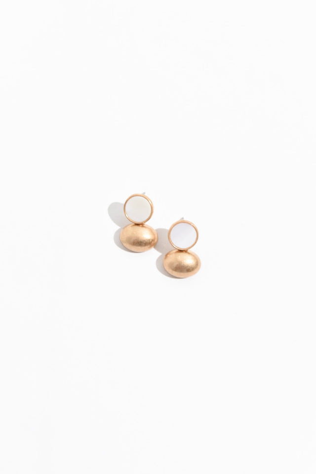 Lucine Gold Ball Drop Earrings