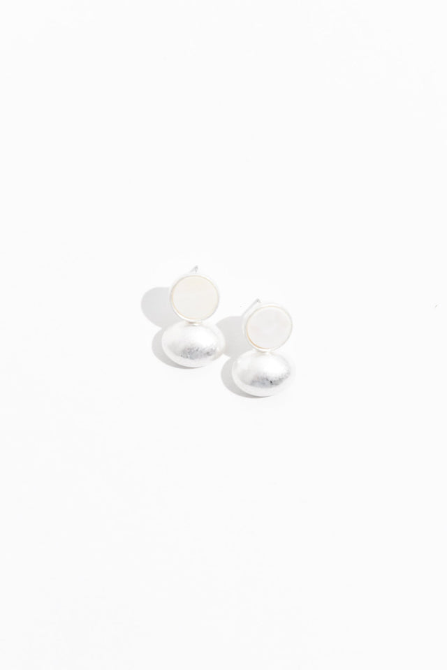 Lucine Silver Ball Drop Earrings image 1