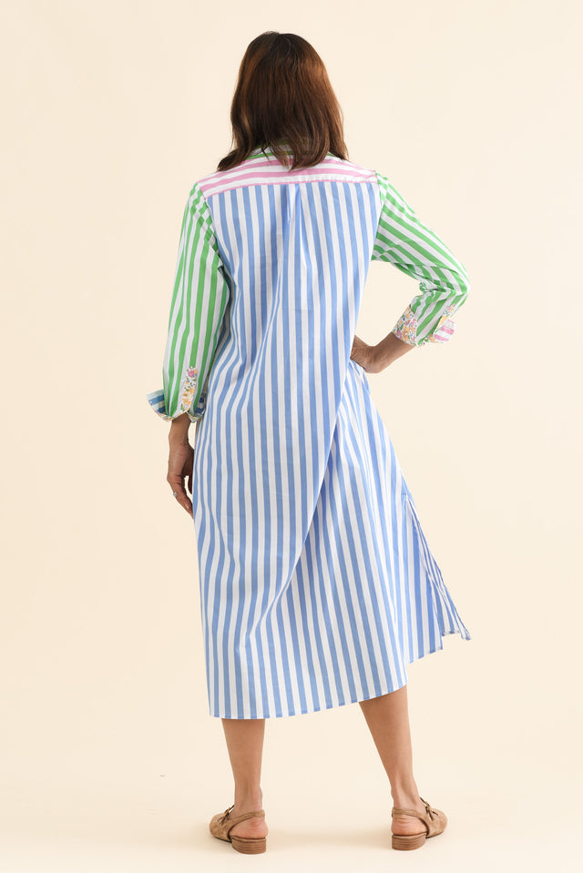 Luna Blush Stripe Cotton Shirt Dress image 4
