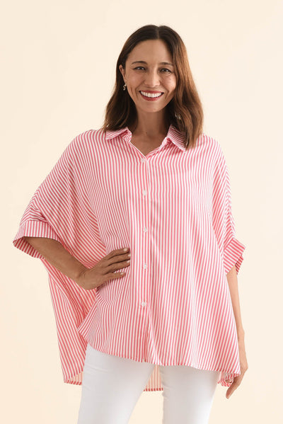 Luna Melon Stripe Button Shirt