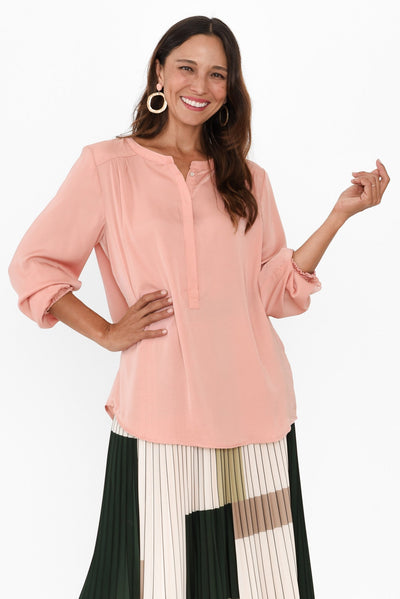 Luxe Peach Gloss Tunic