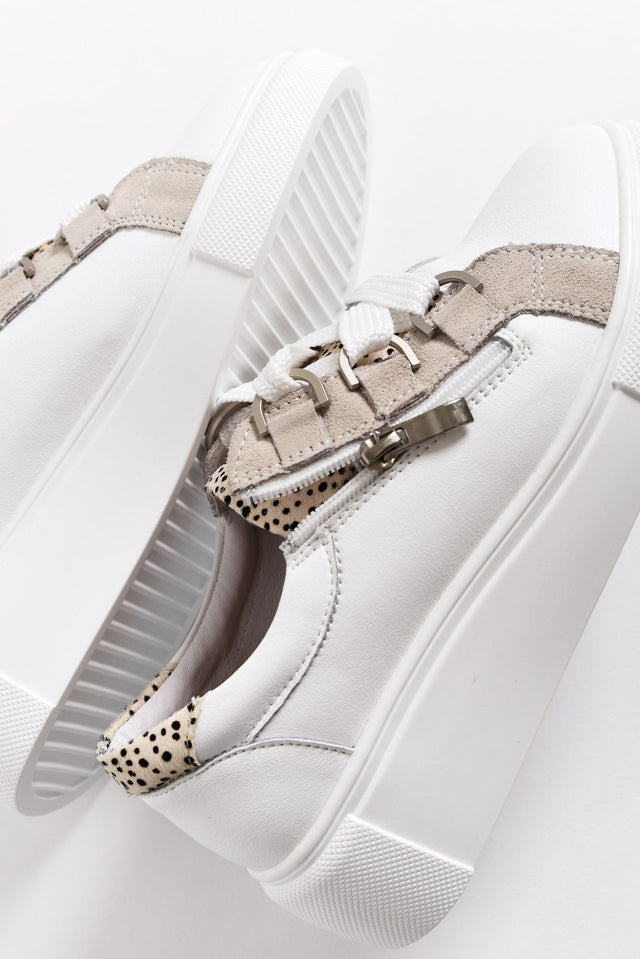 Luxury White Stripe Leather Sneaker