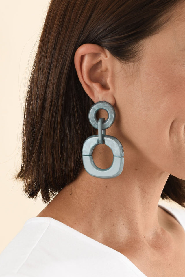 Lydalia Blue Geo Resin Drop Earrings