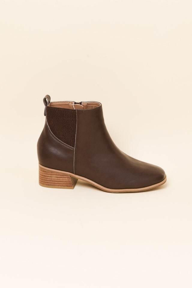 Lyra Chocolate Leather Heeled Boot image 1