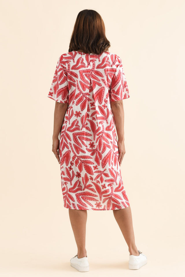 Mackie Red Garden Cotton Pocket Dress,Back,Brunette model,alt text|model:Cara image 4