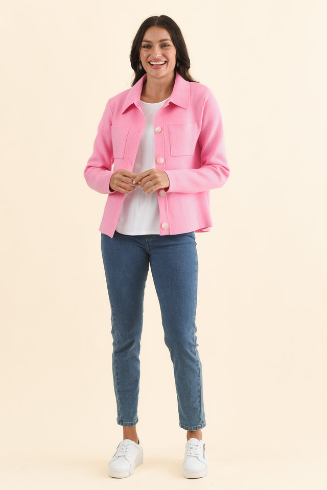 Madden Pink Collared Cardigan,Brunette model,alt text|model:Brontie image 7