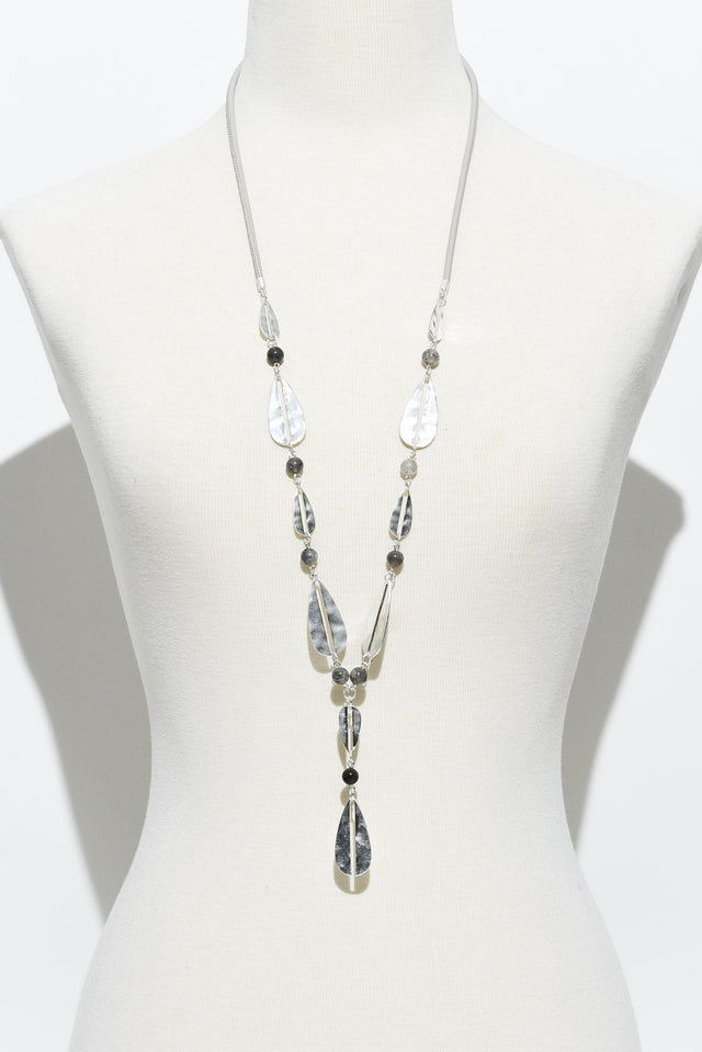 Maddison Silver Teardrop Beaded Necklace image 2
