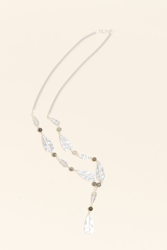 Maddison Silver Teardrop Beaded Necklace image 1