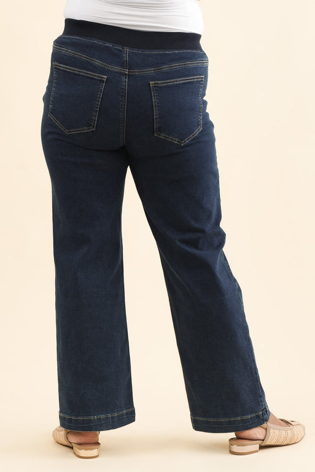 Maddy Dark Blue Straight Leg Jeans,Brunette model,alt text|model:Pilita image 13