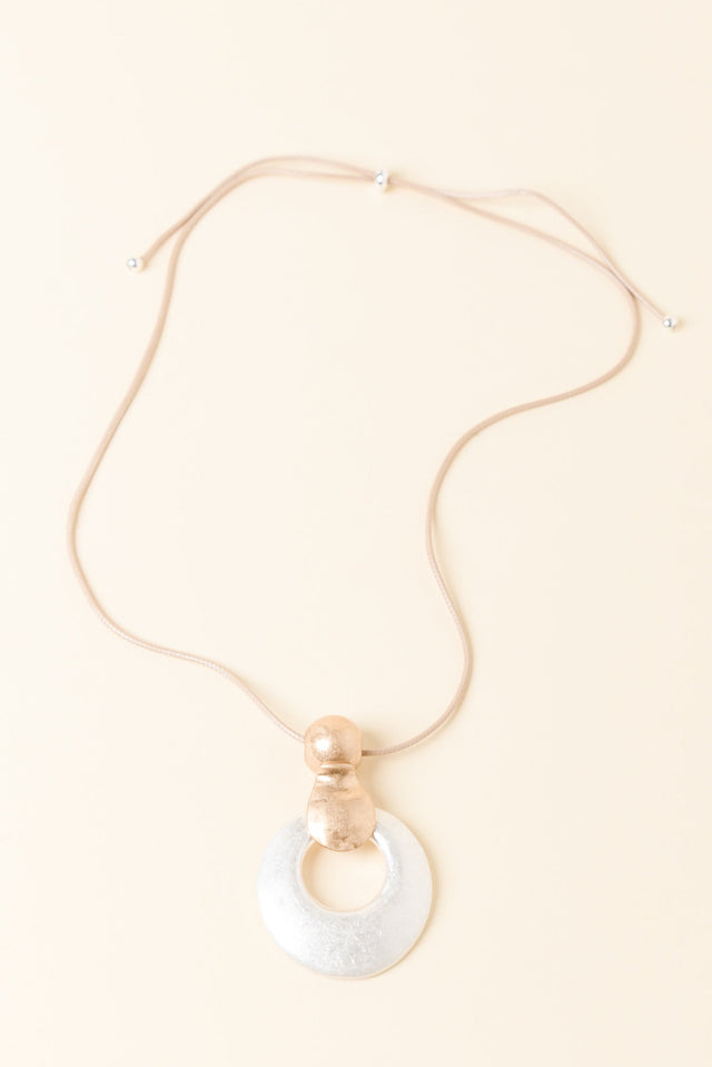 Madeline Silver Disc Pendant Necklace