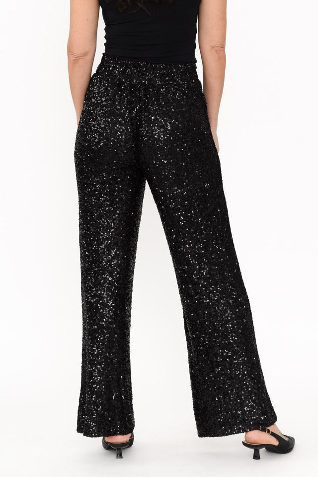 Mae Black Sequin Wrap Pants,Brunette model,alt text|model:Nicole image 6