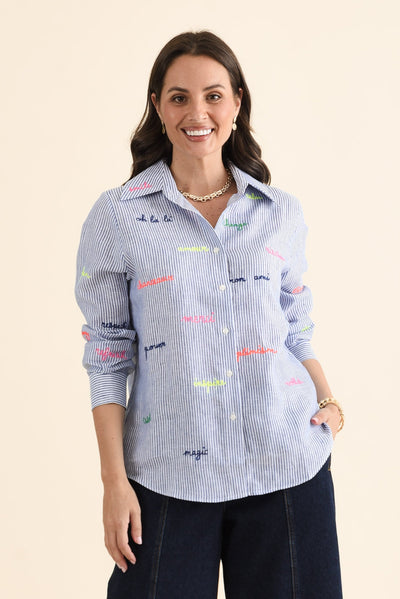 Mafalda Blue Stripe Linen Shirt