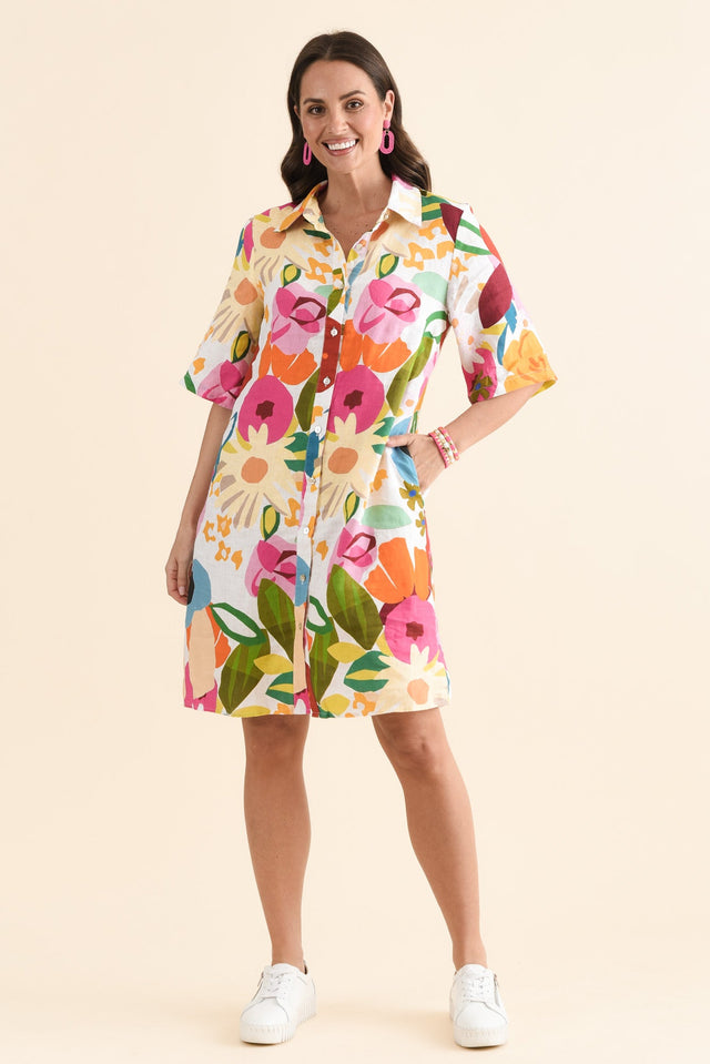 Maker Pink Flower Linen Pocket Dress image 2