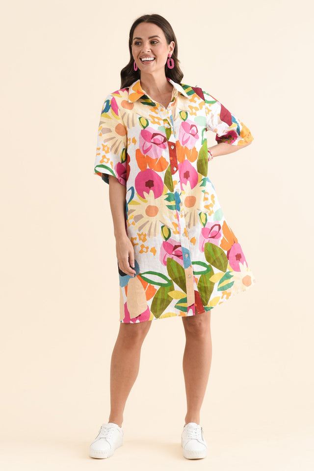 Maker Pink Flower Linen Pocket Dress image 6
