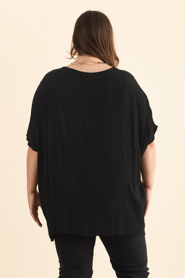 Mali Black Drape Top,Brunette model,alt text|model:Gabby image 13