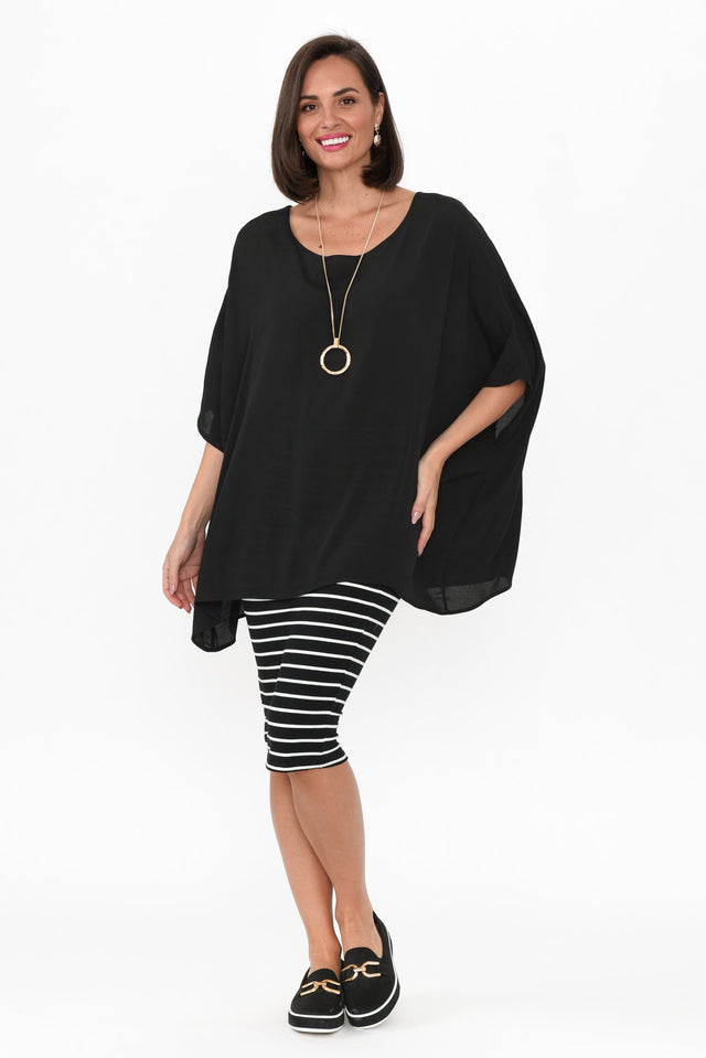 Mali Black Drape Top,Brunette model,alt text|model:MJ image 9