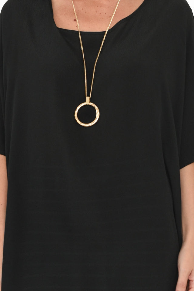 Mali Black Drape Top,Brunette model,alt text|model:MJ image 8