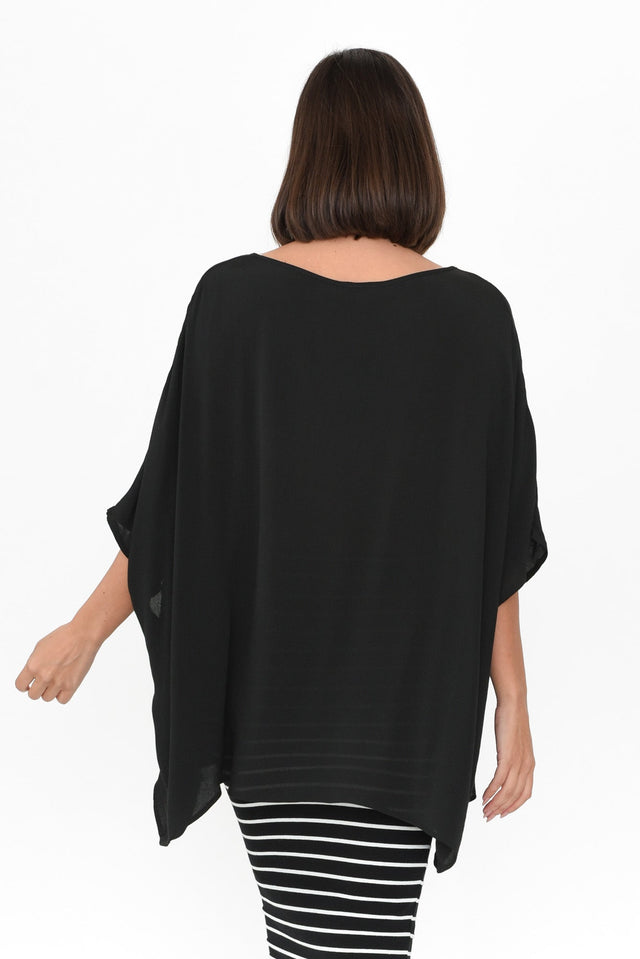 Mali Black Drape Top,Brunette model,alt text|model:MJ image 7