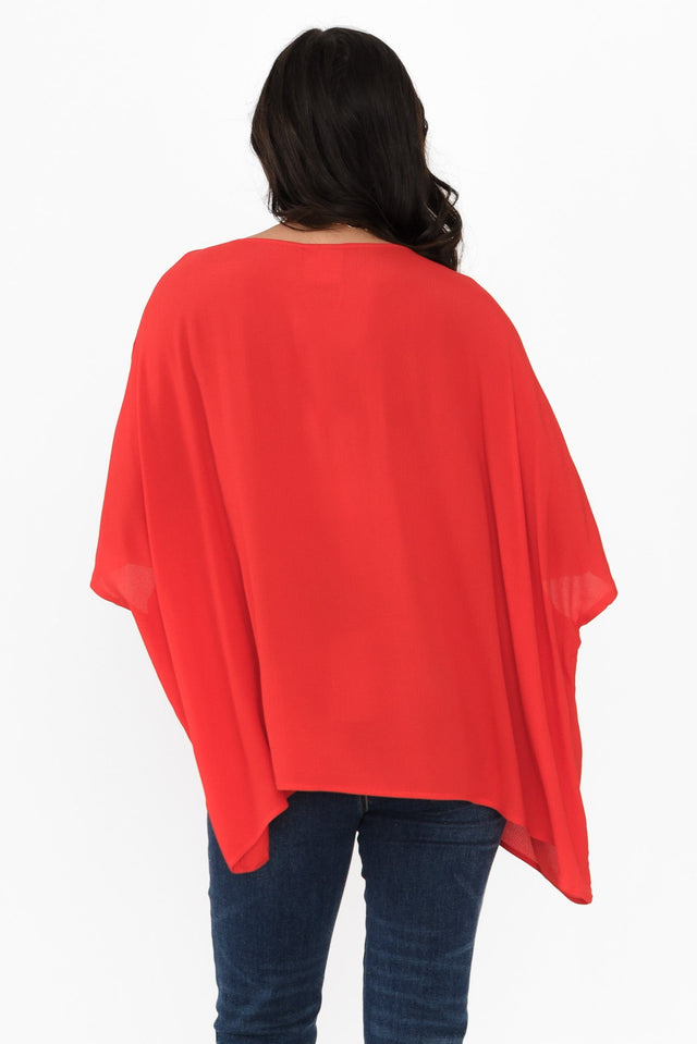 Mali Red Drape Top,Brunette model,alt text|model:Brontie image 5