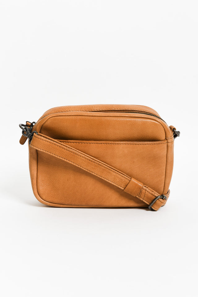 Mallie Tan Leather Crossbody Bag image 1