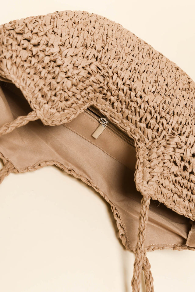 Malta Tan Straw Tote Bag image 4
