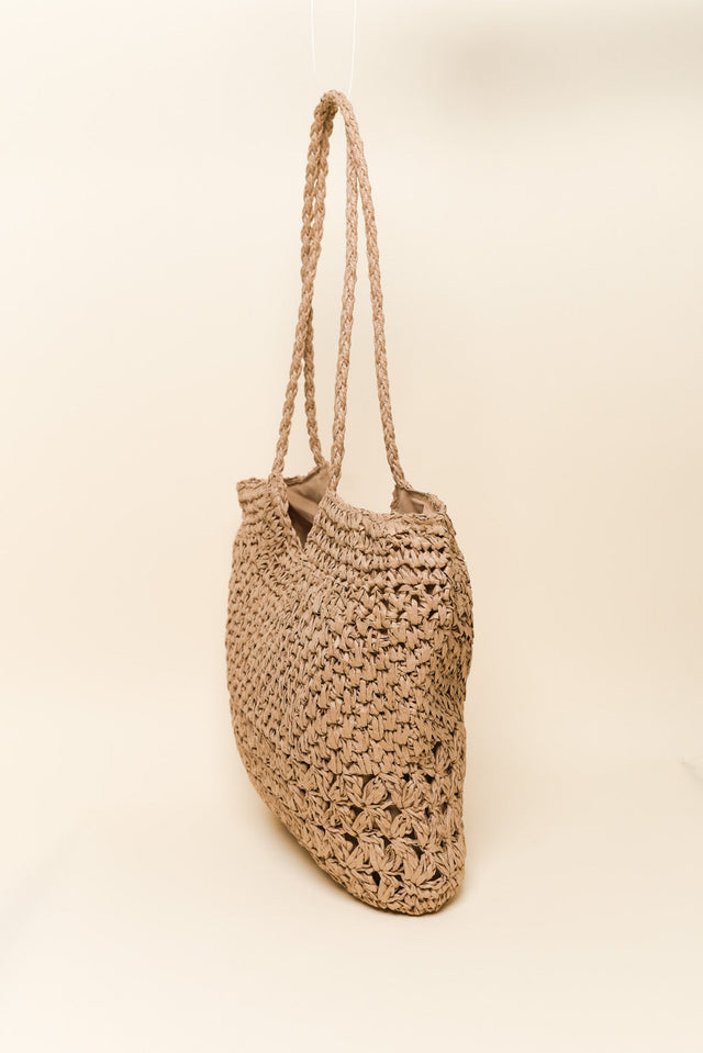 Malta Tan Straw Tote Bag image 3