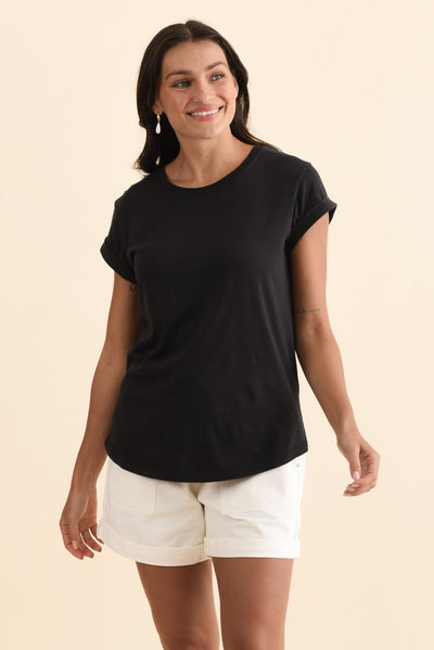 Manly Black Cotton Tee
