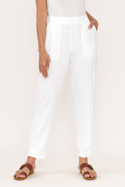 Manon White Cropped Pants