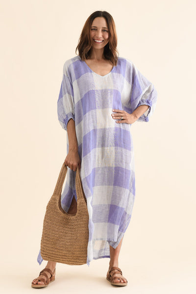 Marcel Blue Check Linen Dress