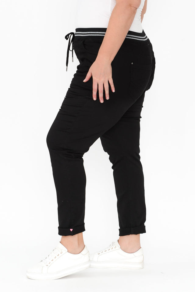 Margo Black Drawstring Pants,Blonde model,alt text|model:Caitlin image 14