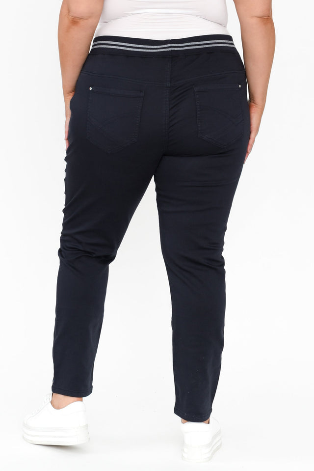 Margo Navy Drawstring Pants,Blonde model,alt text|model:Caitlin image 12