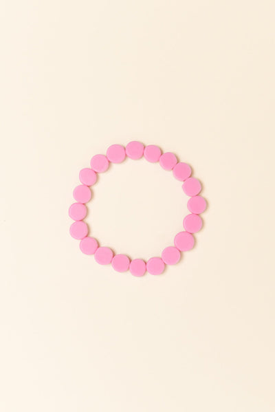 Mari Pink Resin Beaded Bracelet