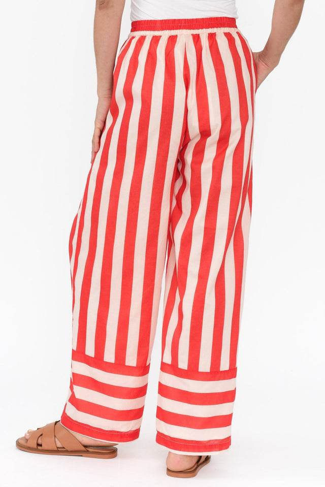 Mariah Red Stripe Cotton Pants,Brunette model,alt text|model:Johanna image 5