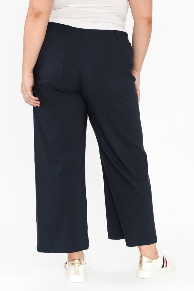 Marine Navy Straight Leg Pants,Brunette model,alt text|model:Gabby image 10