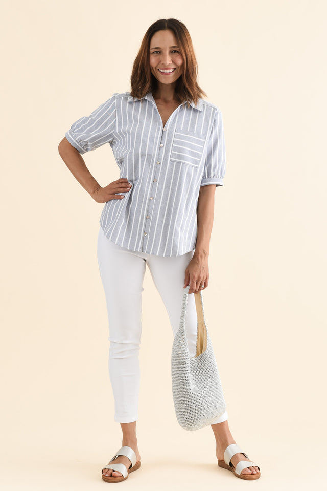 Maris Blue Stripe Cotton Blend Shirt image 2