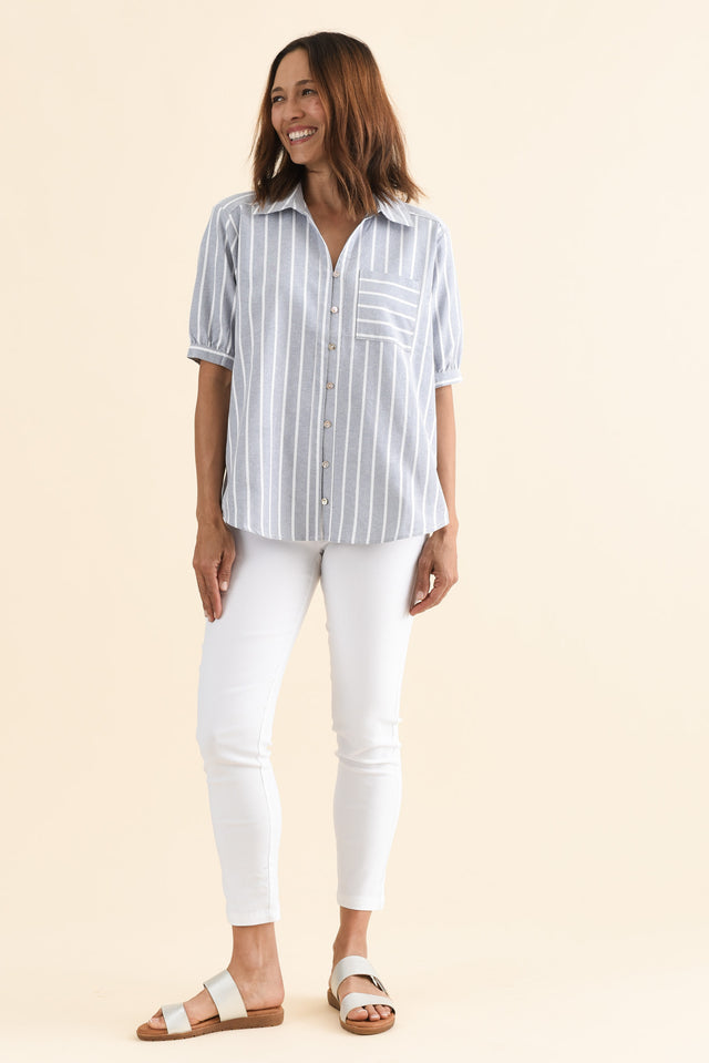 Maris Blue Stripe Cotton Blend Shirt image 6