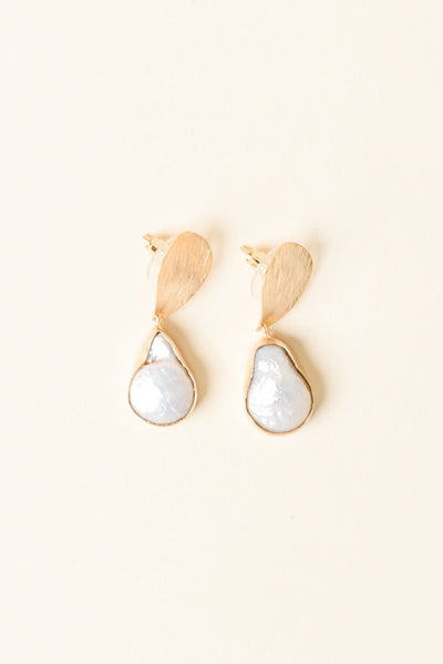 Marissa Gold Pearl Drop Earrings