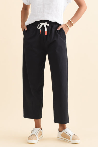 Martin Navy Cotton Barrel Pants