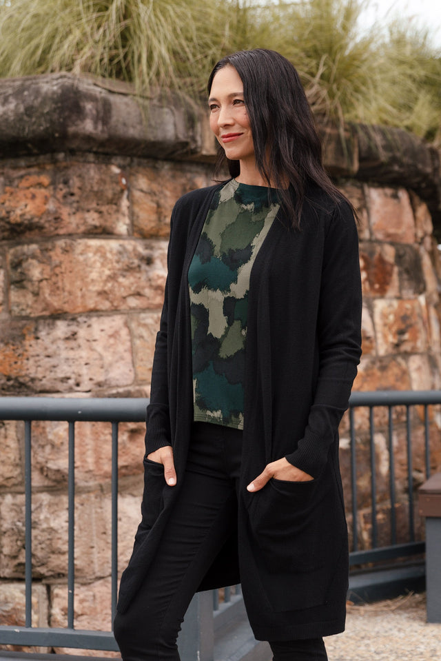 Mary Black Pocket Cardigan