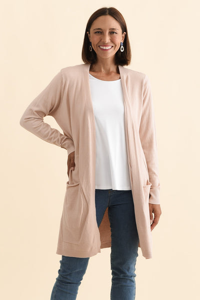 Mary Light Pink Pocket Cardigan