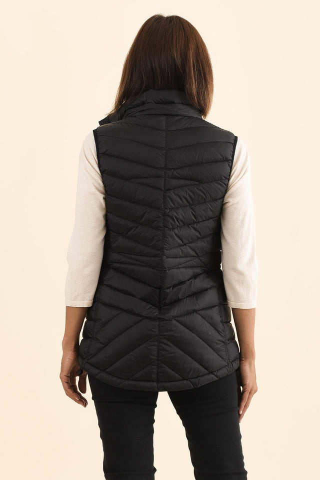 Maryclaire Black Down Puffer Vest,Brunette model,alt text|model:Cara image 6